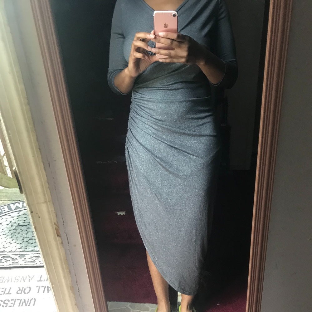 Large Long Silver Women Dress